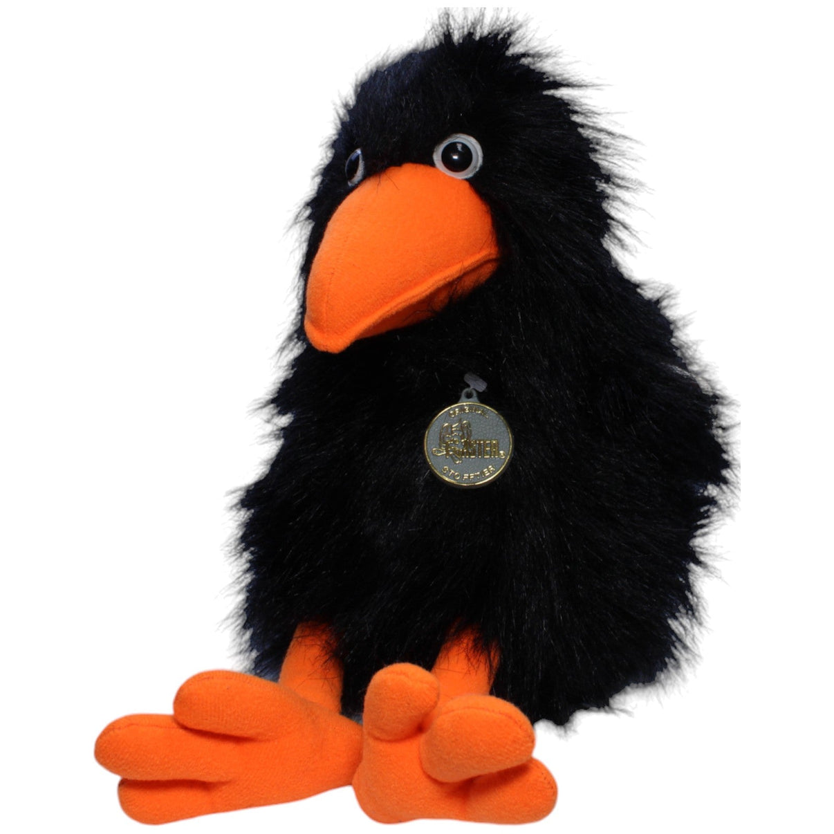1239610 Förster Stofftiere Großer zotteliger Rabe, schwarz Kuscheltier Kumpel Leo neu Vintage Vogel