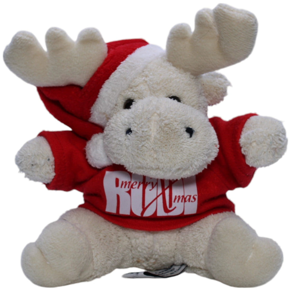 1239624 Plushpups Süßer Elch mit Pullover "merry Xmas RUDI" Kuscheltier Kumpel Leo Gebraucht