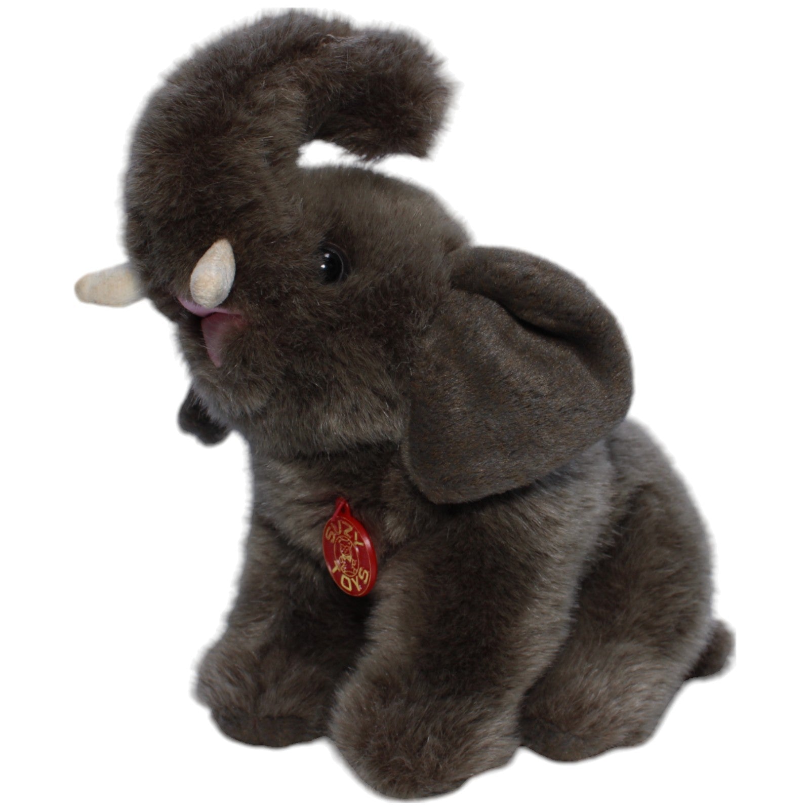 1239646 Suzy Toys Süßer sitzender Elefant, braun Kuscheltier Kumpel Leo Gebraucht Vintage