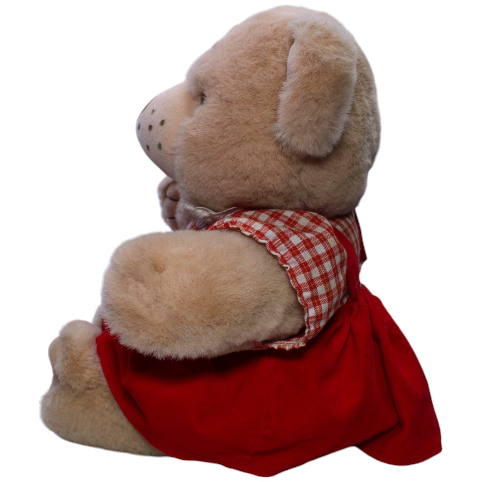 1239655 WIMA XL Bärin in rotem Kleid Kuscheltier Kumpel Leo Bär Gebraucht Teddy