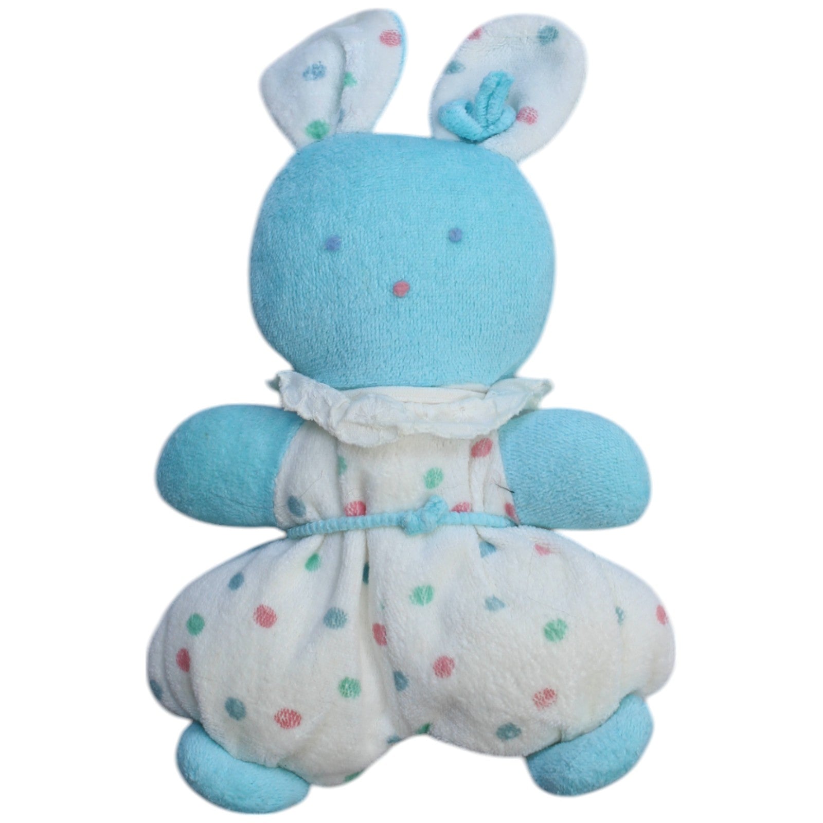 1239670 Sterntaler Blauer Hase mit Rassel Kuscheltier Kumpel Leo Gebraucht Vintage