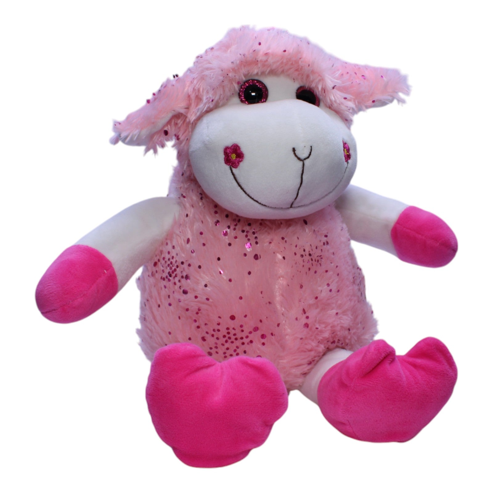 1239729 Landahl & Baumann XL Pinkes Glitzer Schaf Kuscheltier Kumpel Leo Gebraucht Lamm Ostern