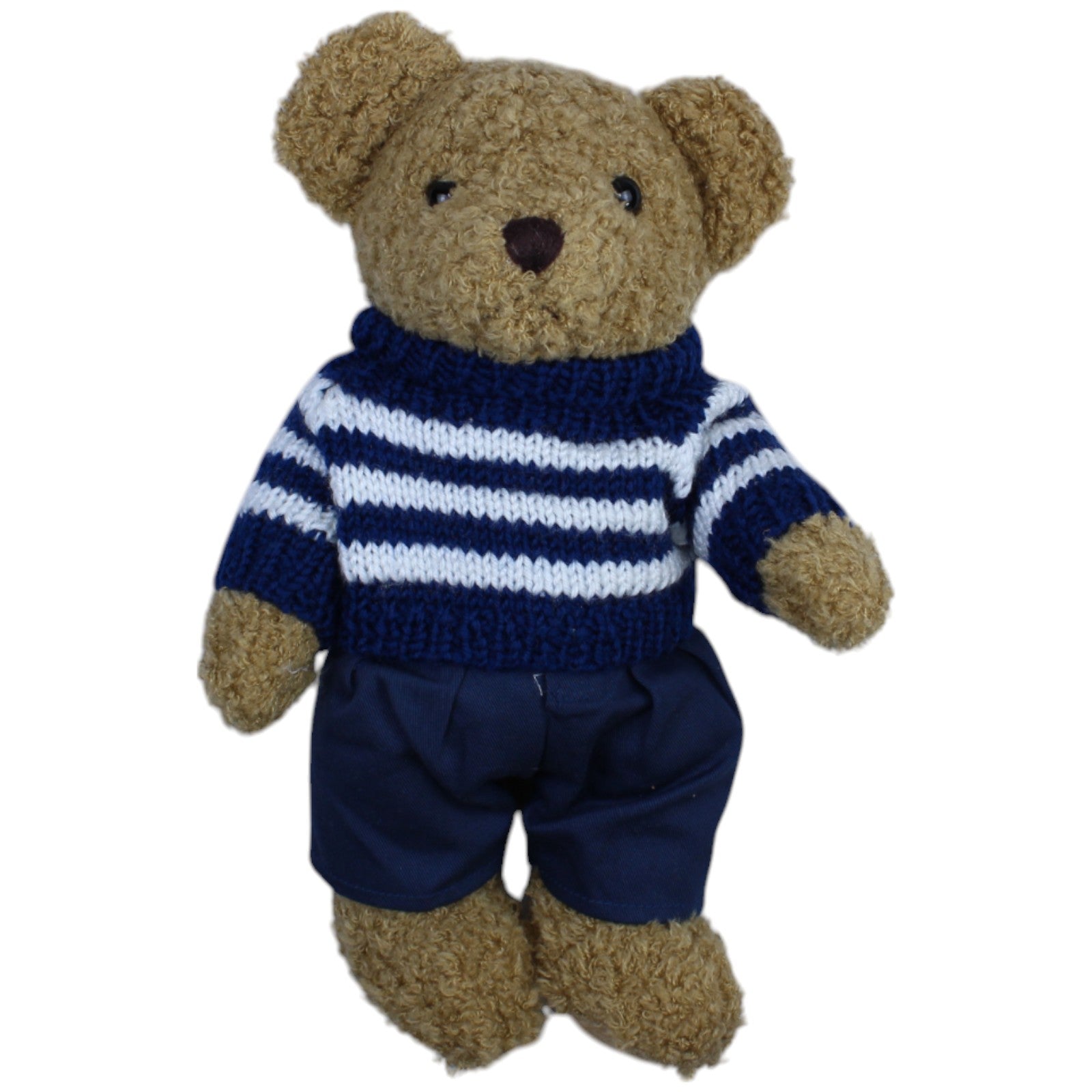 1239861 Unbekannt Zotteliger Teddybär mit Ringelpullover und Hose Kuscheltier Kumpel Leo Bär Gebraucht Teddy