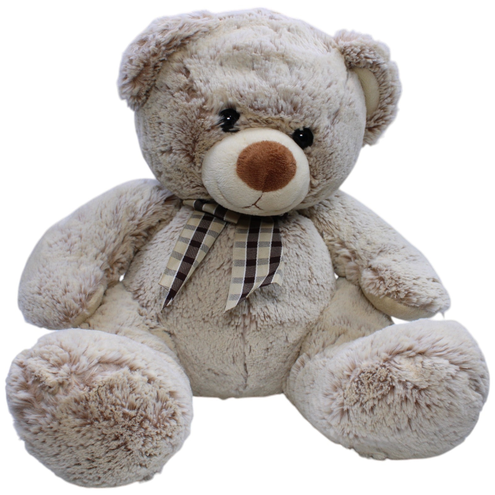 1239879 Kuschelwuschel Teddybär mit karierter Schleife, sitzend Kuscheltier Kumpel Leo Bär Gebraucht Teddy