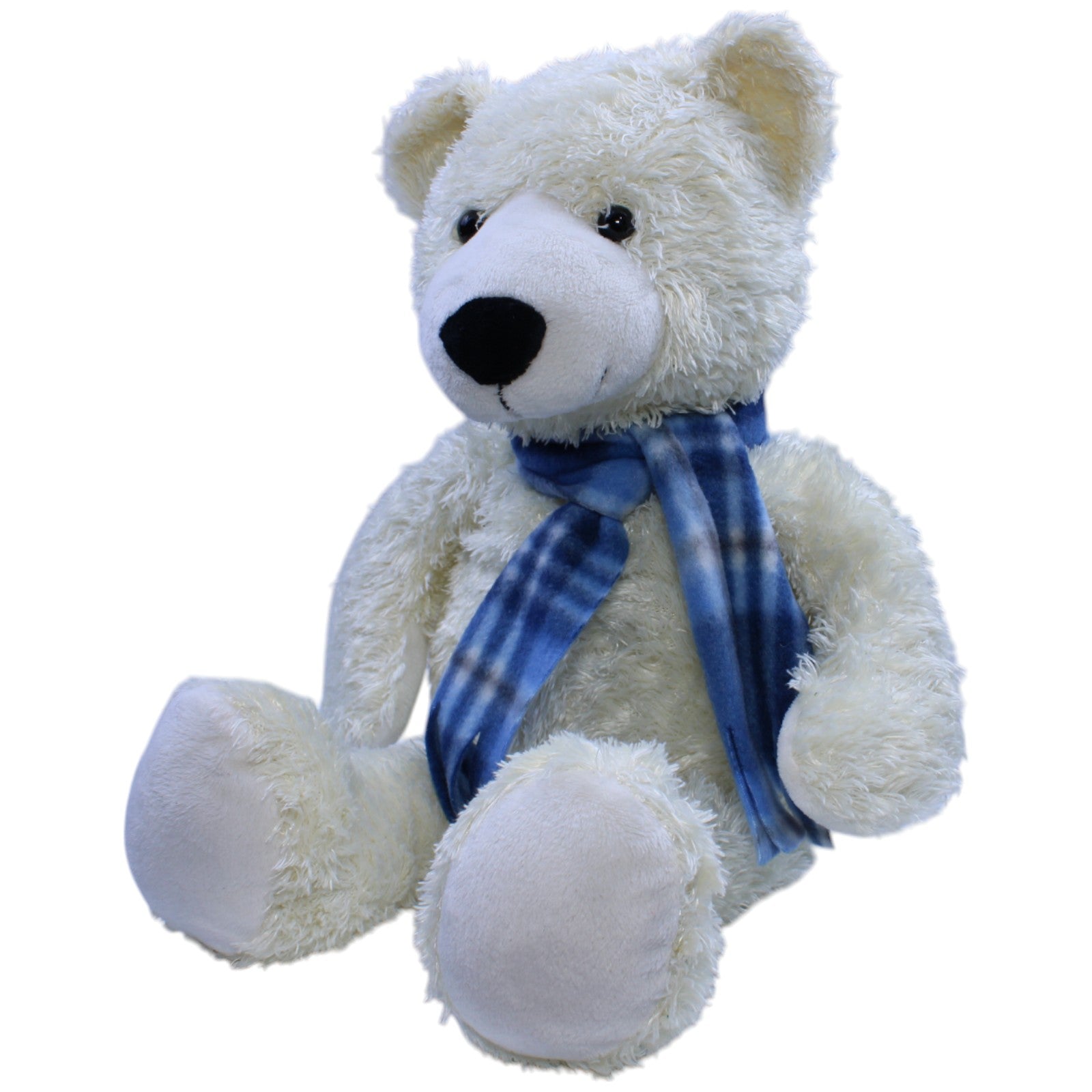 1239930 Bambia XL Eisbär mit blauem Schal Kuscheltier Kumpel Leo Bär Gebraucht Teddy