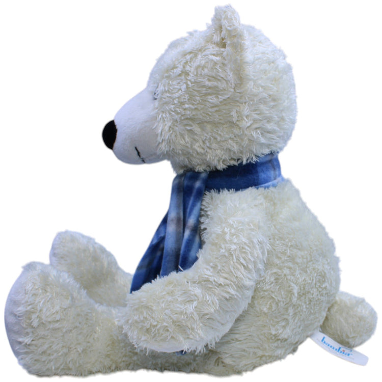 1239930 Bambia XL Eisbär mit blauem Schal Kuscheltier Kumpel Leo Bär Gebraucht Teddy