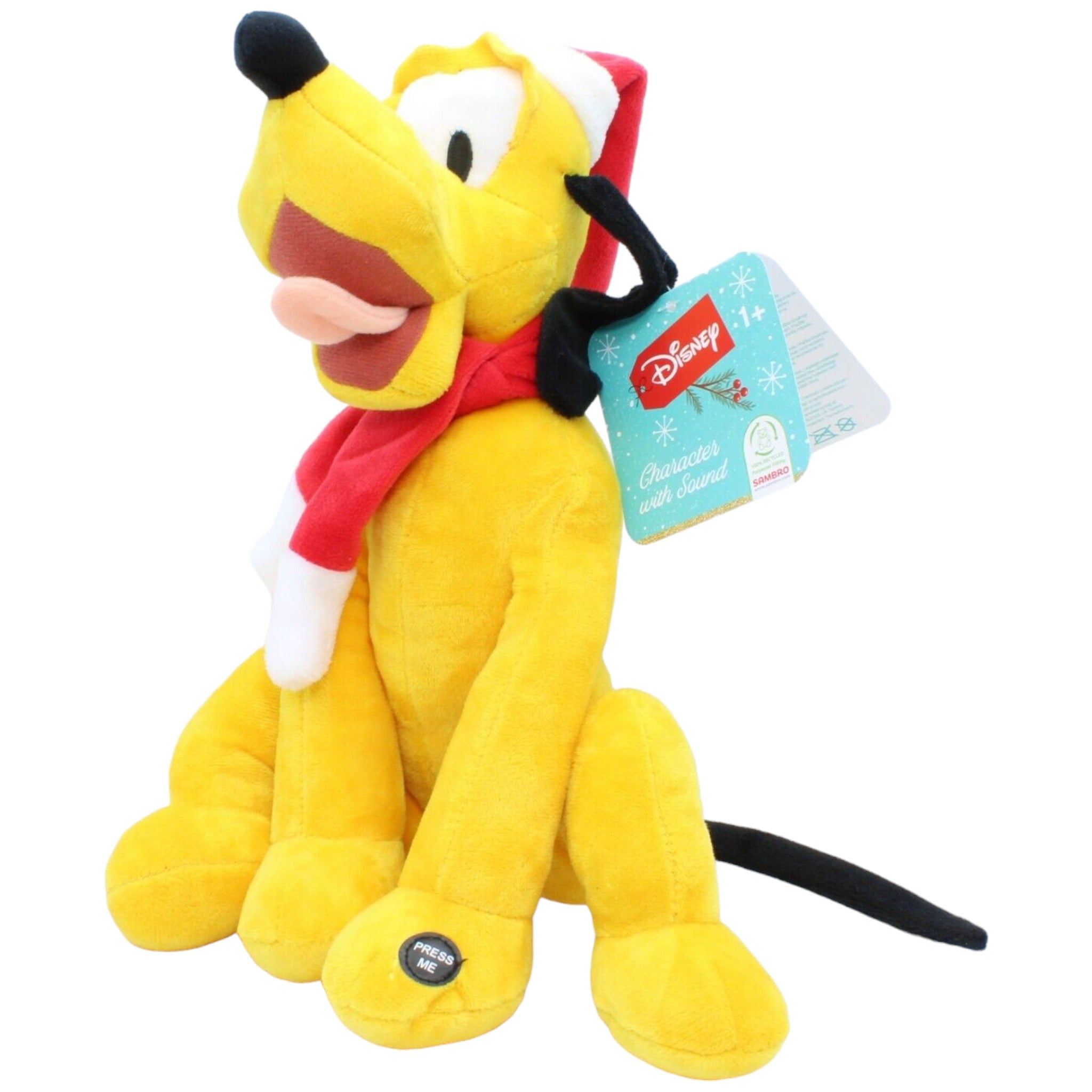 1230730 Sambro Disney Pluto mit Weihnachts-Sound Kuscheltier Kumpel Leo Hund neu