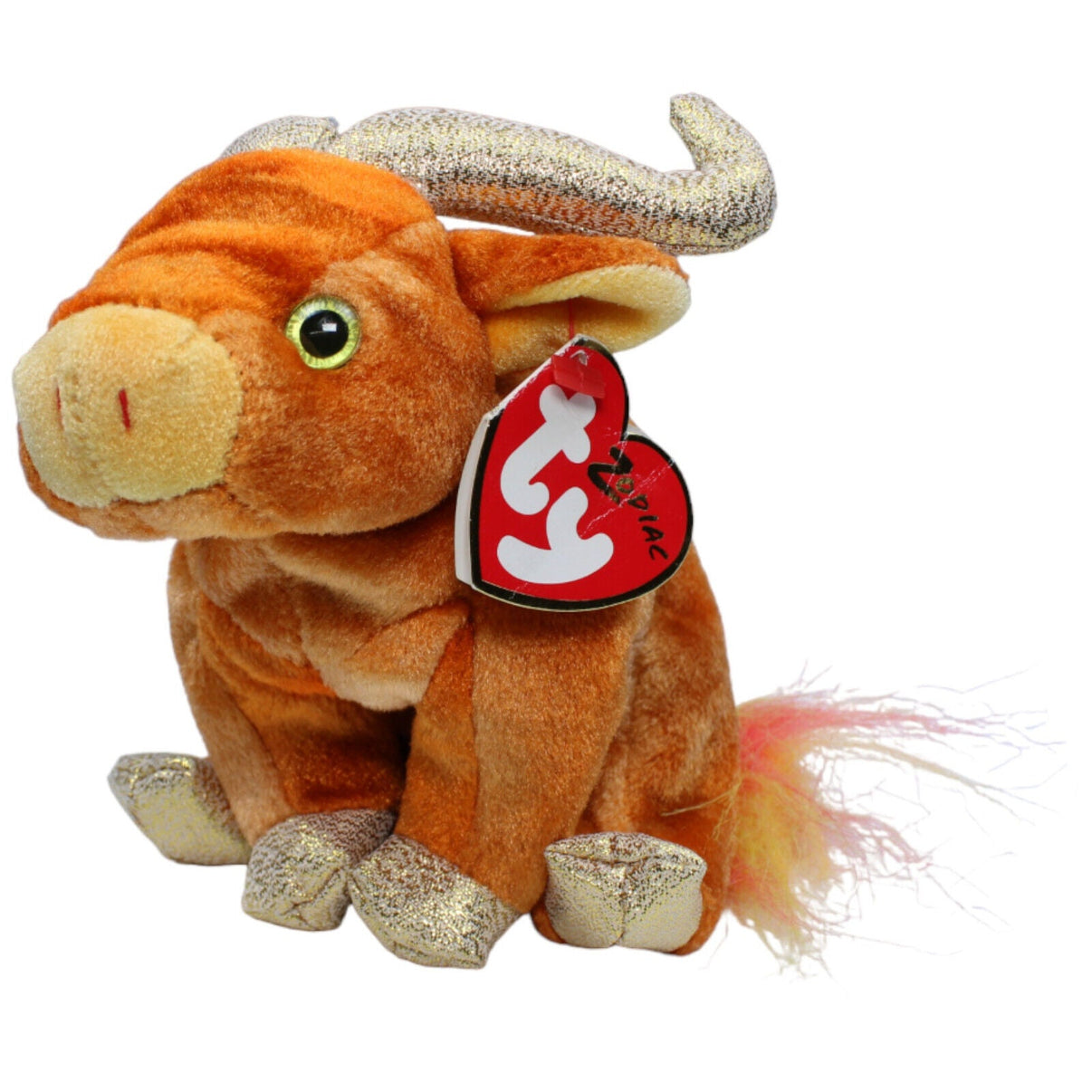 1231070 TY Vintage Beanie Baby Zodiac, Ox Kuscheltier Kumpel Leo neu Stier