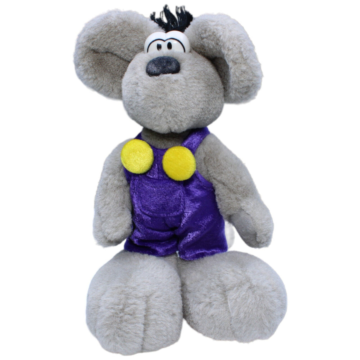 1231143 Depesche Vintage Diddl-Maus grau mit blauvioletter Latzhose Kuscheltier Kumpel Leo Gebraucht
