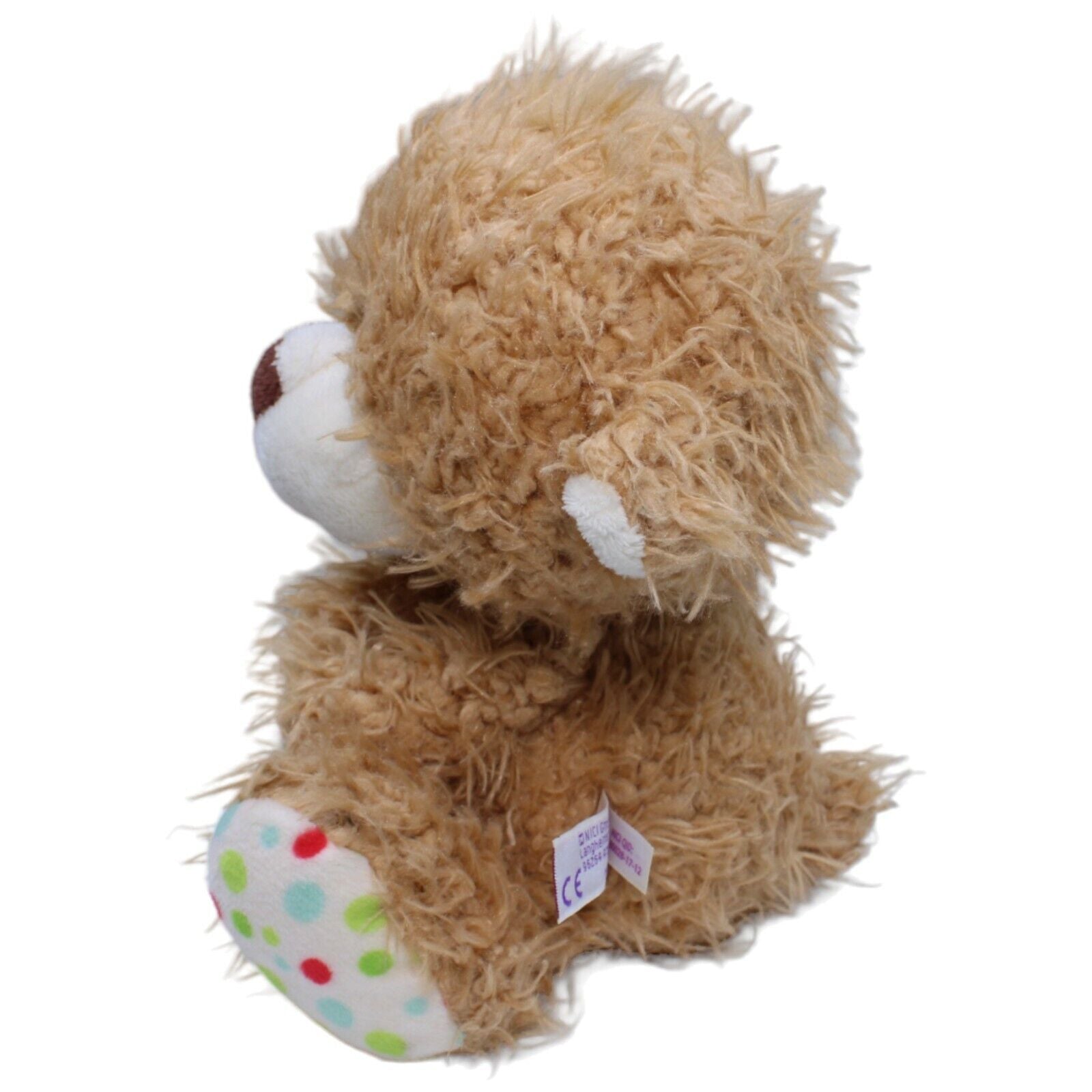 1231436 NICI Teddybär mit gepunkteten Füßen, braun Kuscheltier Kumpel Leo Gebraucht