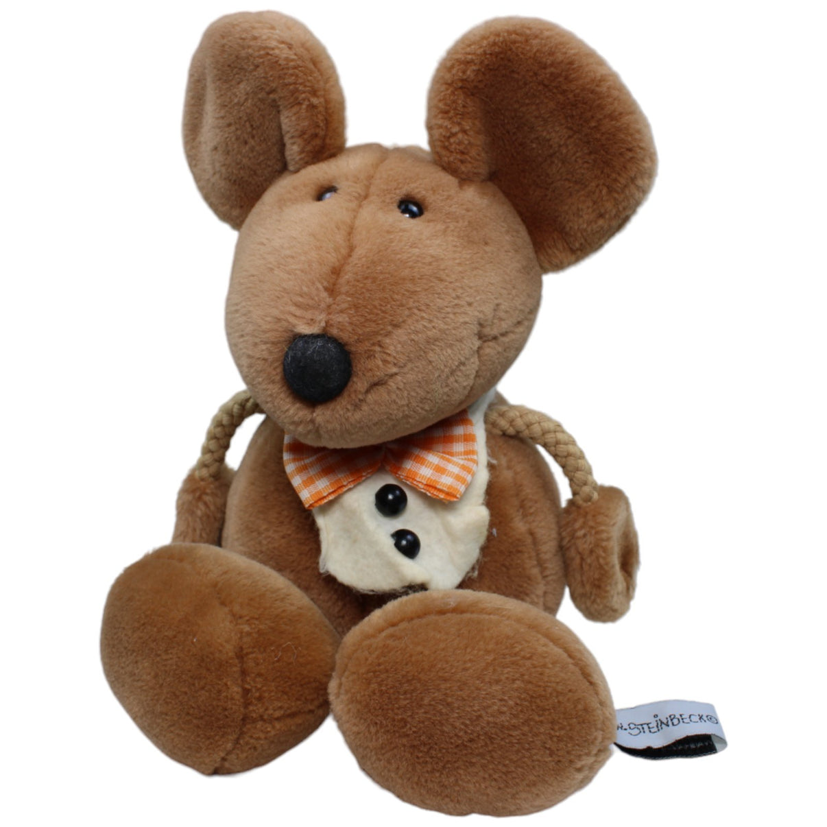 1231492 W. Steinbeck Vintage Maus mit Fliege, braun Kuscheltier Kumpel Leo Gebraucht