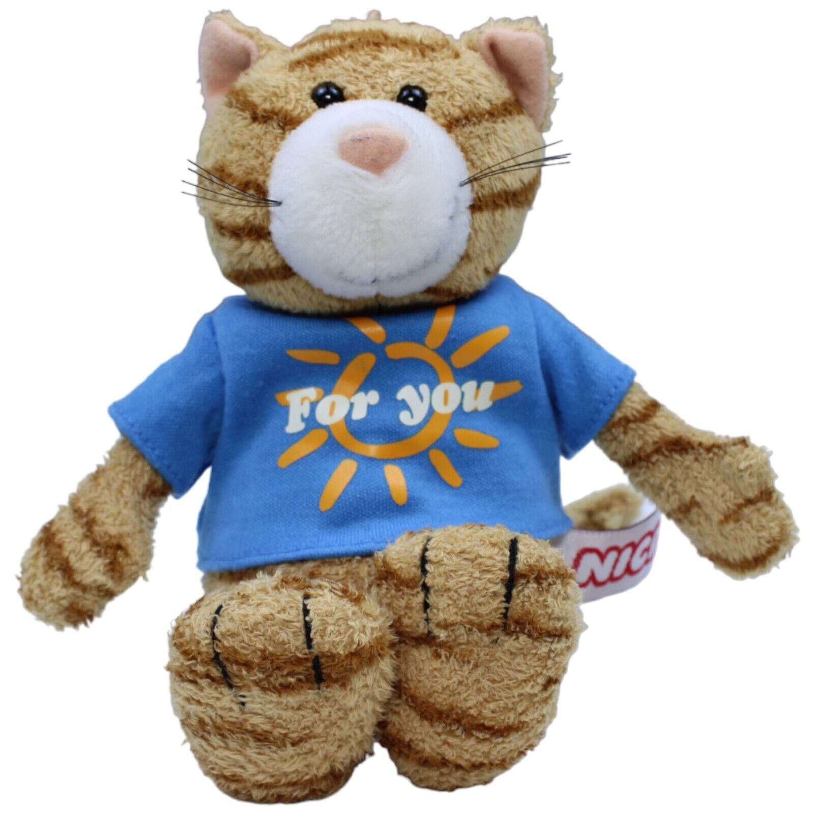 1231571 NICI Schlenker Katze mit Shirt "For you" Kuscheltier Kumpel Leo Gebraucht