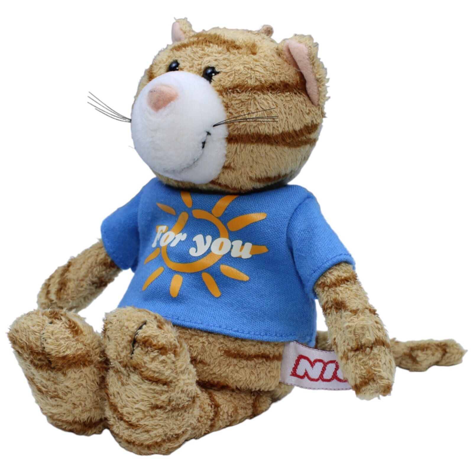 1231571 NICI Schlenker Katze mit Shirt "For you" Kuscheltier Kumpel Leo Gebraucht