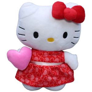 1231612 Sanrio Hello Kitty mit Herzkleid Plüschfigur Kumpel Leo Gebraucht Katze