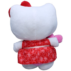 1231612 Sanrio Hello Kitty mit Herzkleid Plüschfigur Kumpel Leo Gebraucht Katze