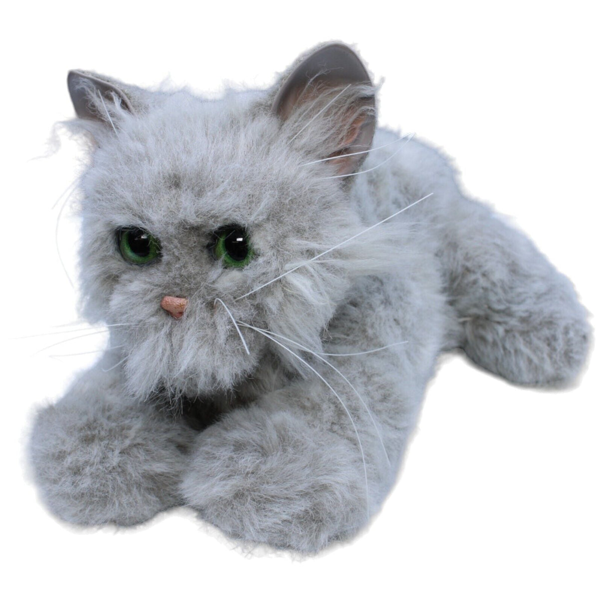 1231705 Hasbro Vintage FurReal Friends Katze liegend, hellgrau Interaktives Spielzeug Kumpel Leo Gebraucht