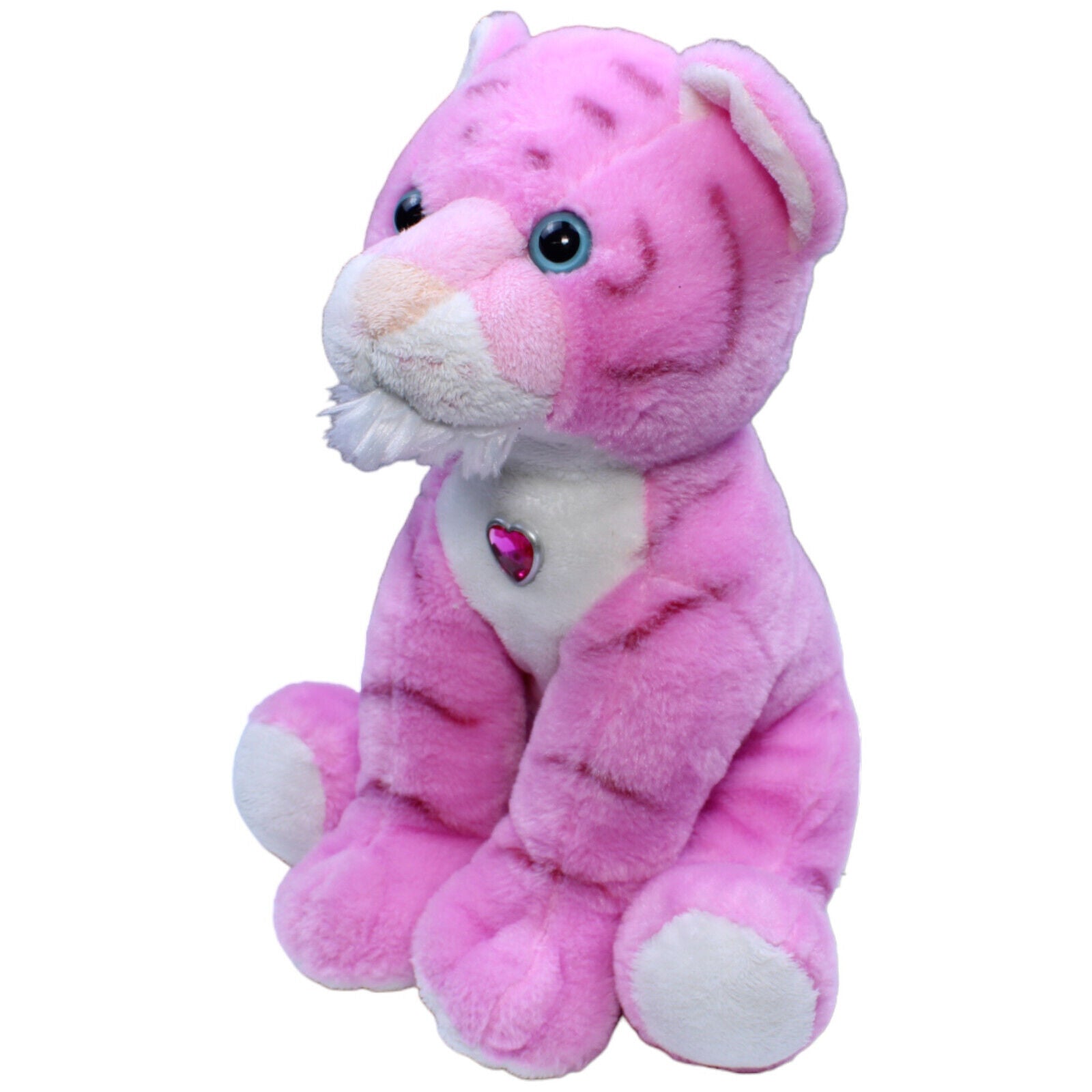 1231916 Unbekannt Tiger mit Glitzer Herz, pink Kuscheltier Kumpel Leo Gebraucht