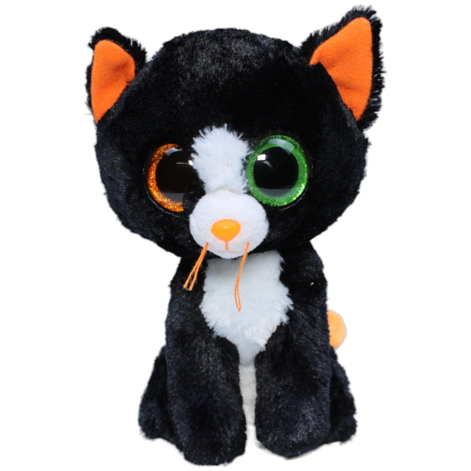 1232027 TY Katze Frights, schwarz-orange Kuscheltier Kumpel Leo Gebraucht Glubschi