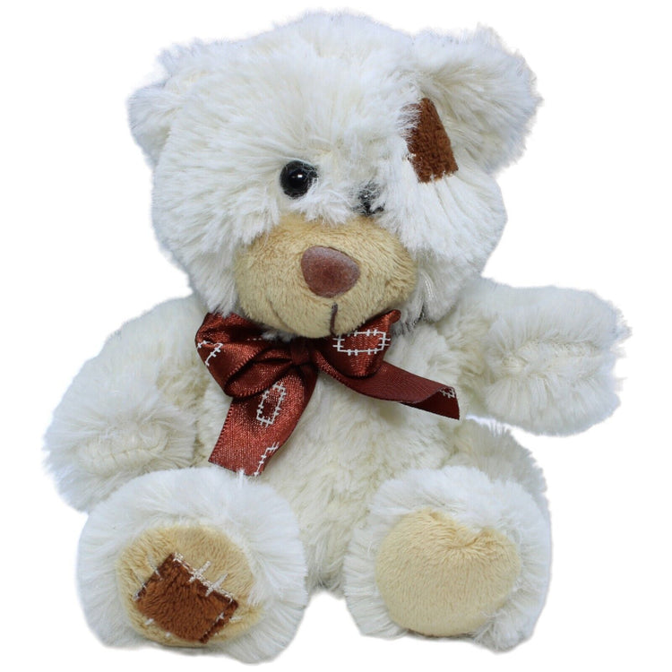 1232030 Uni-Toys Teddybär geflickt, weiß Kuscheltier Kumpel Leo Gebraucht