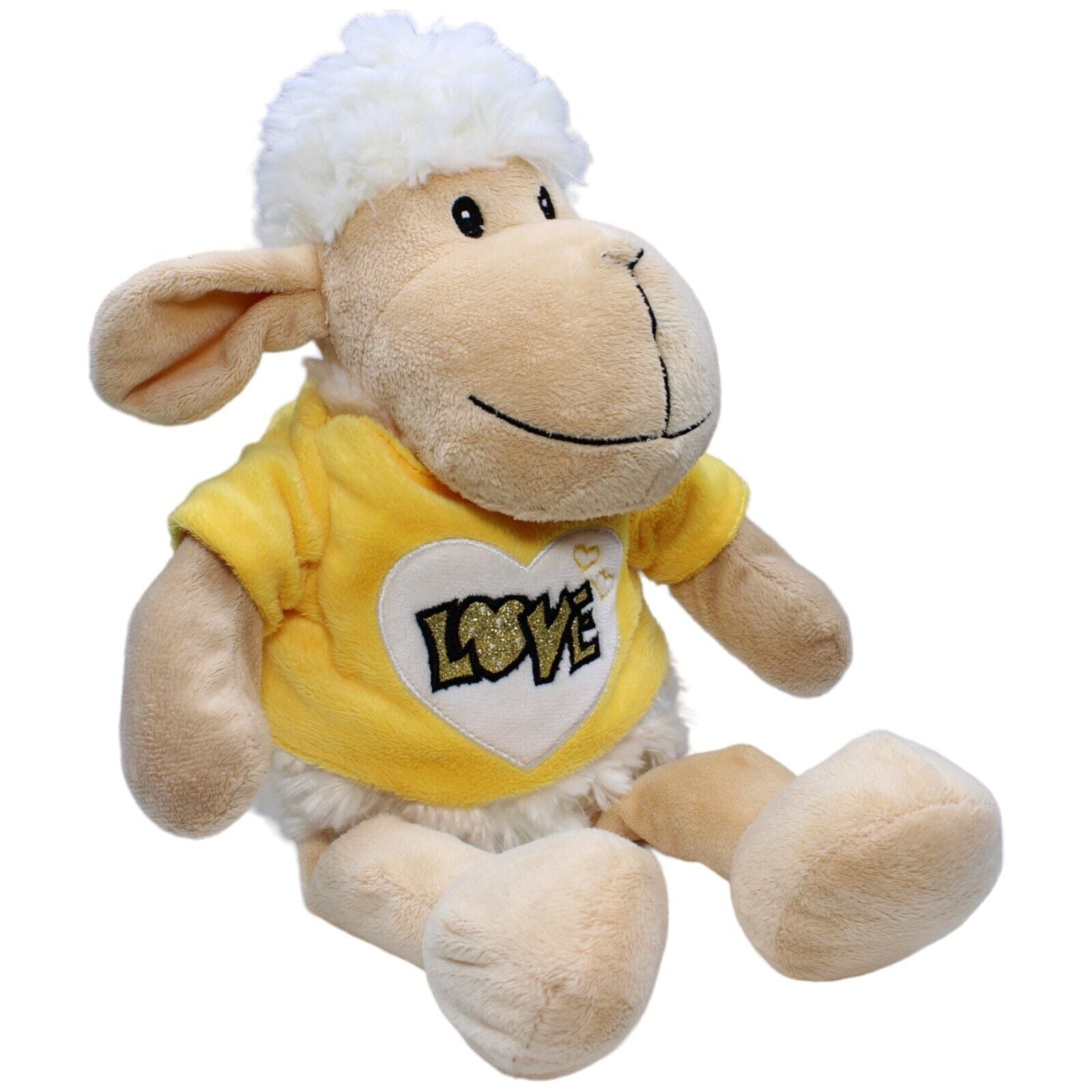 1232048 Flo's Toys Schaf mit gelben Shirt "LOVE" Kuscheltier Kumpel Leo Gebraucht