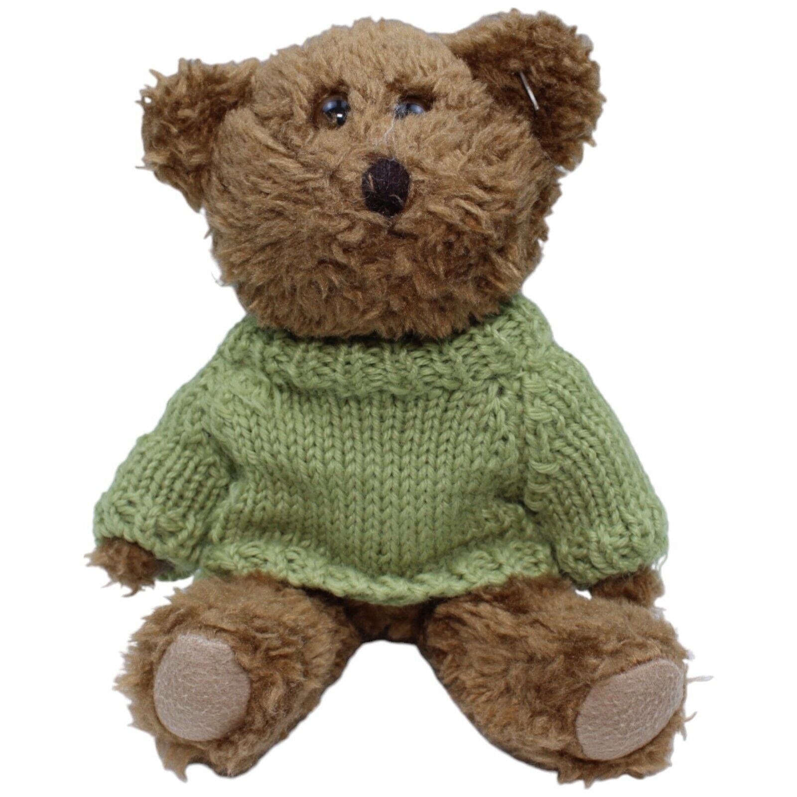 1232064 Clowntoys Teddybär mit grünem Pullover, bewegliche Arme & Beine Kuscheltier Kumpel Leo Gebraucht