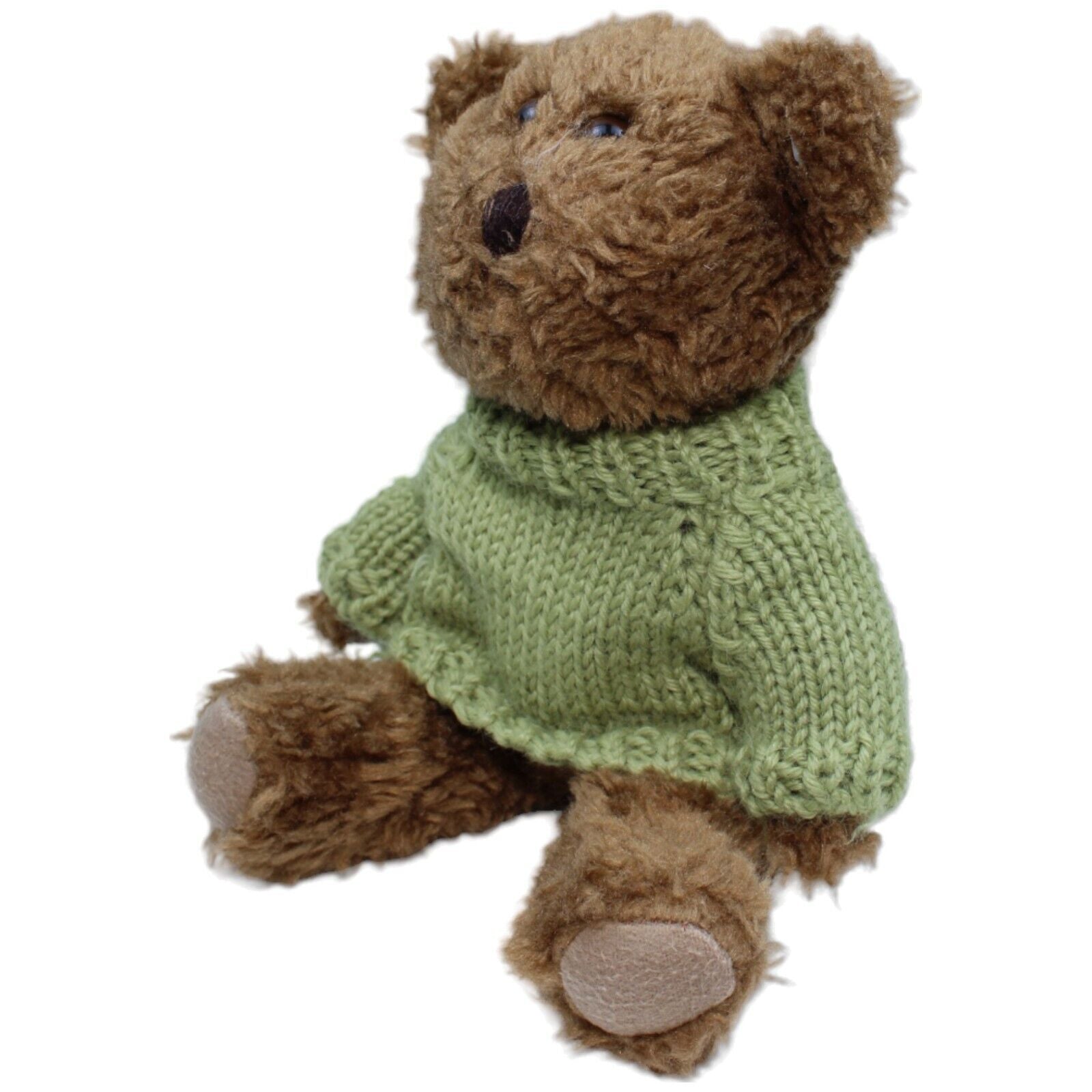 1232064 Clowntoys Teddybär mit grünem Pullover, bewegliche Arme & Beine Kuscheltier Kumpel Leo Gebraucht