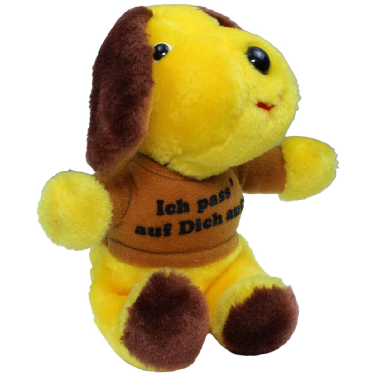 1232085 Russ Berrie Vintage Hund "Ich pass' auf dich auf", gelb Kuscheltier Kumpel Leo Gebraucht