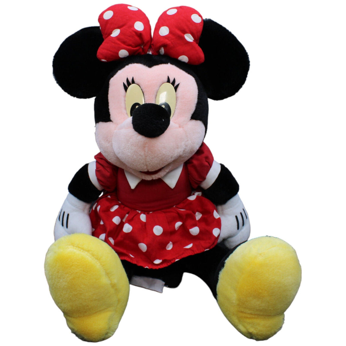 1232291 Unbekannt Vintage Disney Minnie Maus in rot-gepunkteten Kleid Kuscheltier Kumpel Leo Gebraucht