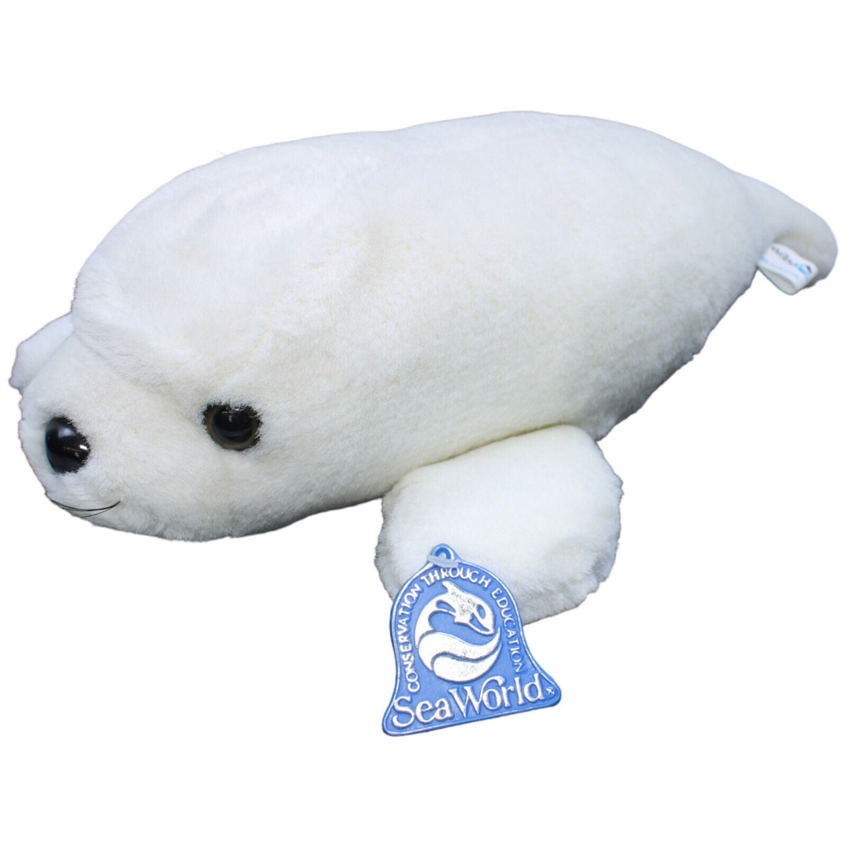 1232456 Sea World Vintage Robbe, weiß Kuscheltier Kumpel Leo Gebraucht