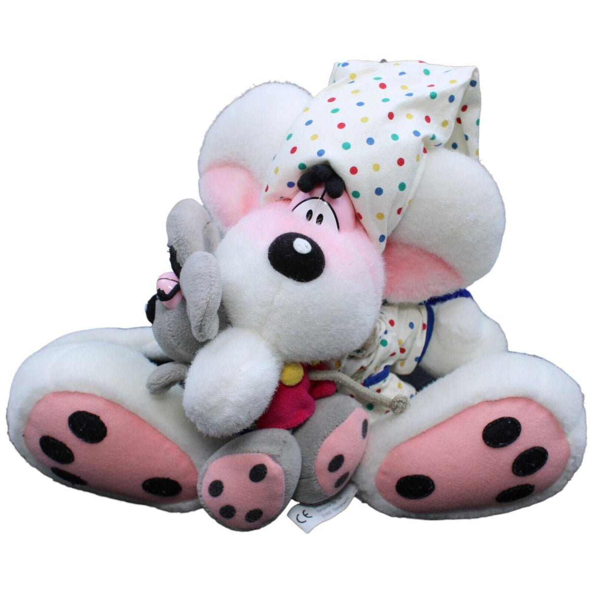 1232465 Diddl Vintage Diddl-Maus mit Schlafmütze & Baby im Arm Kuscheltier Kumpel Leo Gebraucht