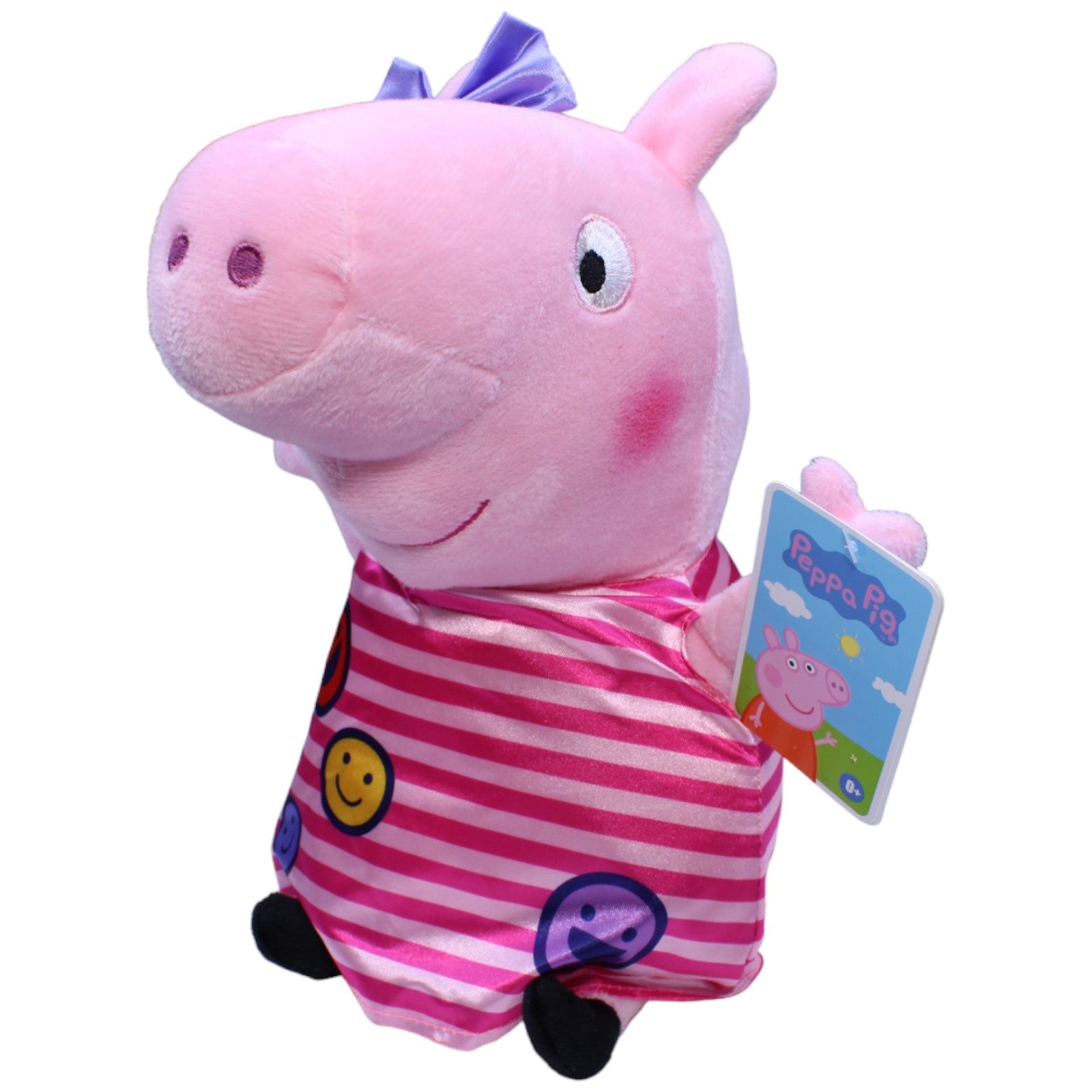 1232687 Play by Play Peppa mit gestreiftem Kleid aus Peppa Wutz Kuscheltier Kumpel Leo neu