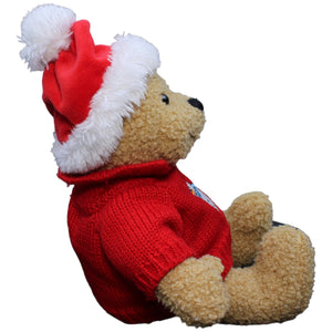 1232782 Heunec Teddybär mit Weihnachtsmütze und Pulli Kuscheltier Kumpel Leo Bär Gebraucht