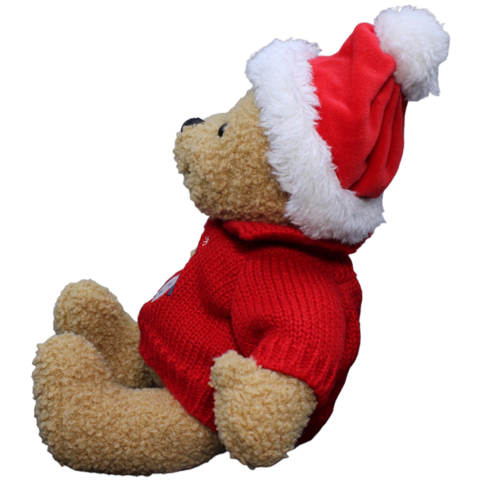 1232782 Heunec Teddybär mit Weihnachtsmütze und Pulli Kuscheltier Kumpel Leo Bär Gebraucht