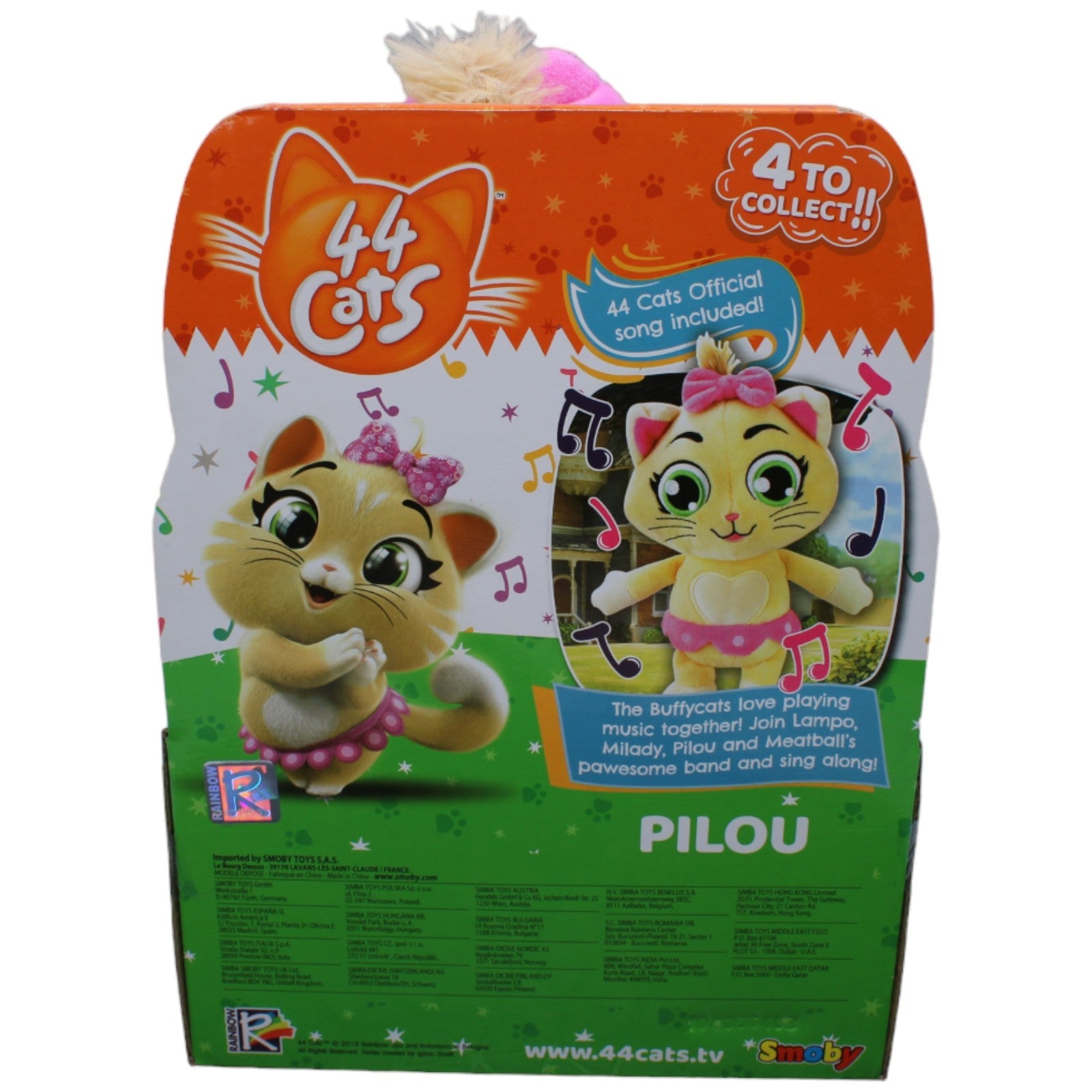 1232940 Smoby Toys Pilou mit Sound aus 44 Cats Kuscheltier Kumpel Leo Katze neu