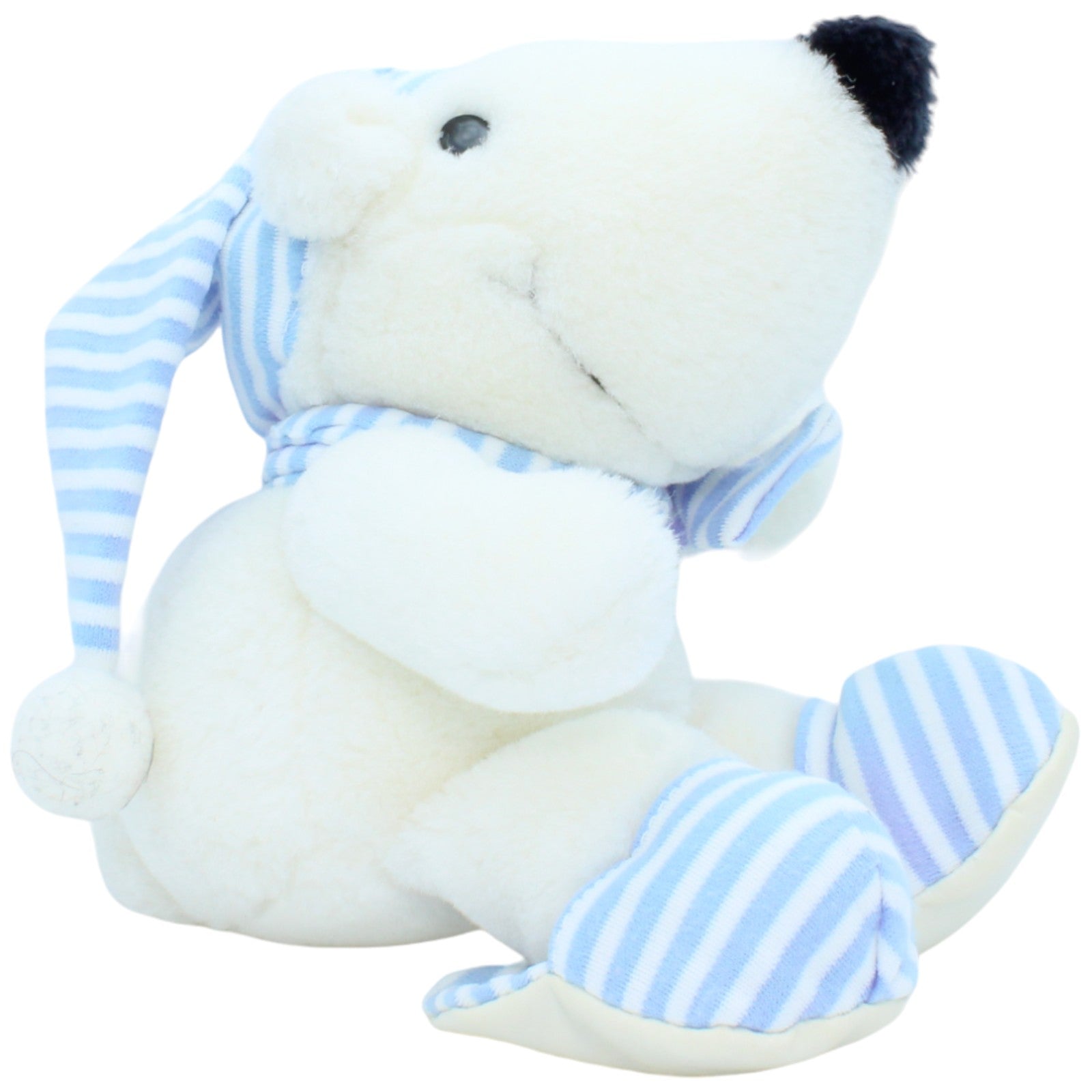 123295 NICI Eisbär mit Zipfelmütze & Pantoffeln, blau Kuscheltier Kumpel Leo Gebraucht