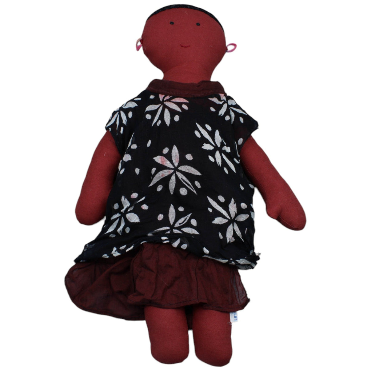 1233030 Unicef Stoffpuppe Frau mit Kleid, schwarz Puppe Kumpel Leo Gebraucht