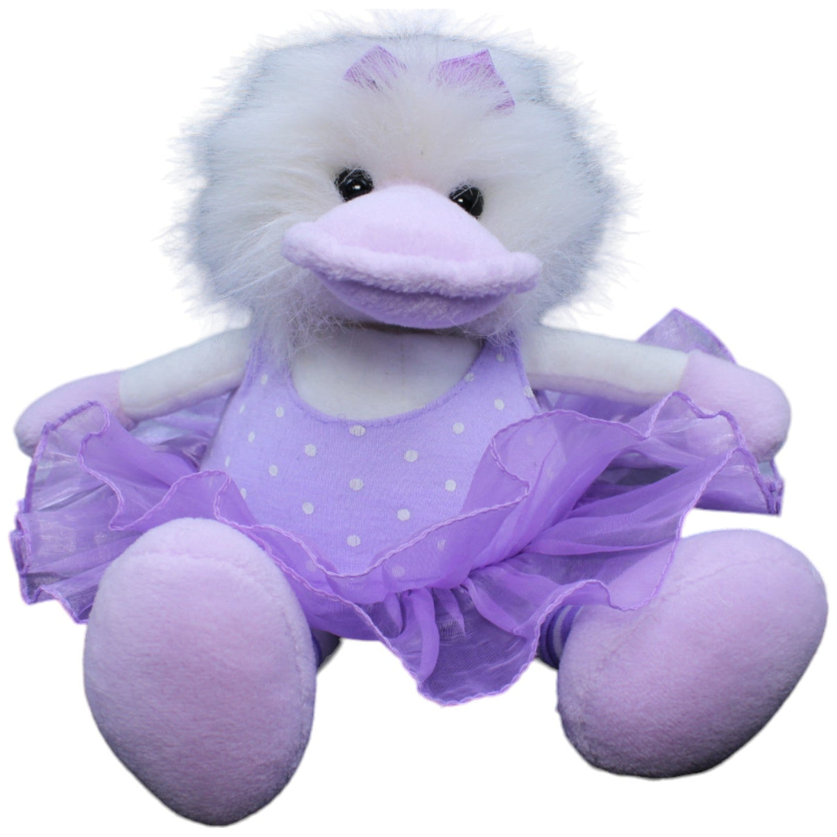 1233056 NICI Vintage Ballerina-Ente im Tutu, lila Kuscheltier Kumpel Leo Gebraucht Vogel