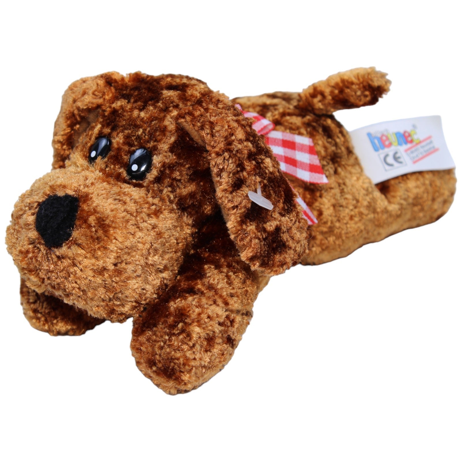 1233066 Heunec Hund mit Schleife, braun Kuscheltier Kumpel Leo Gebraucht Welpe