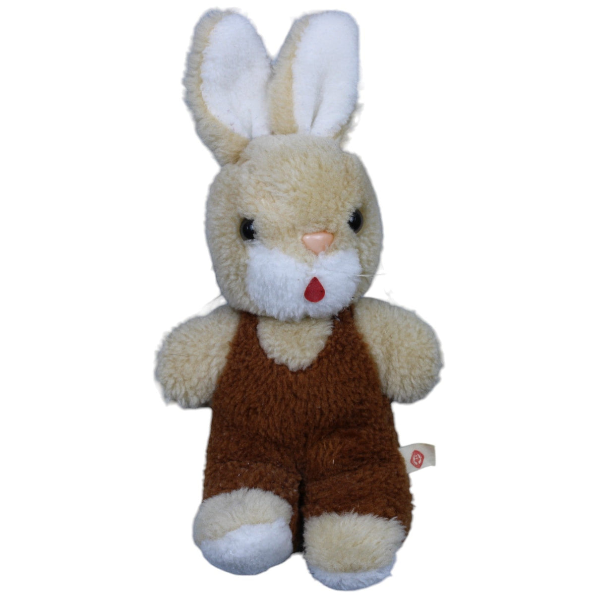 1233090 Unbekannt Vintage Hase mit Latzhose, beige Kuscheltier Kumpel Leo Gebraucht Kaninchen Retro