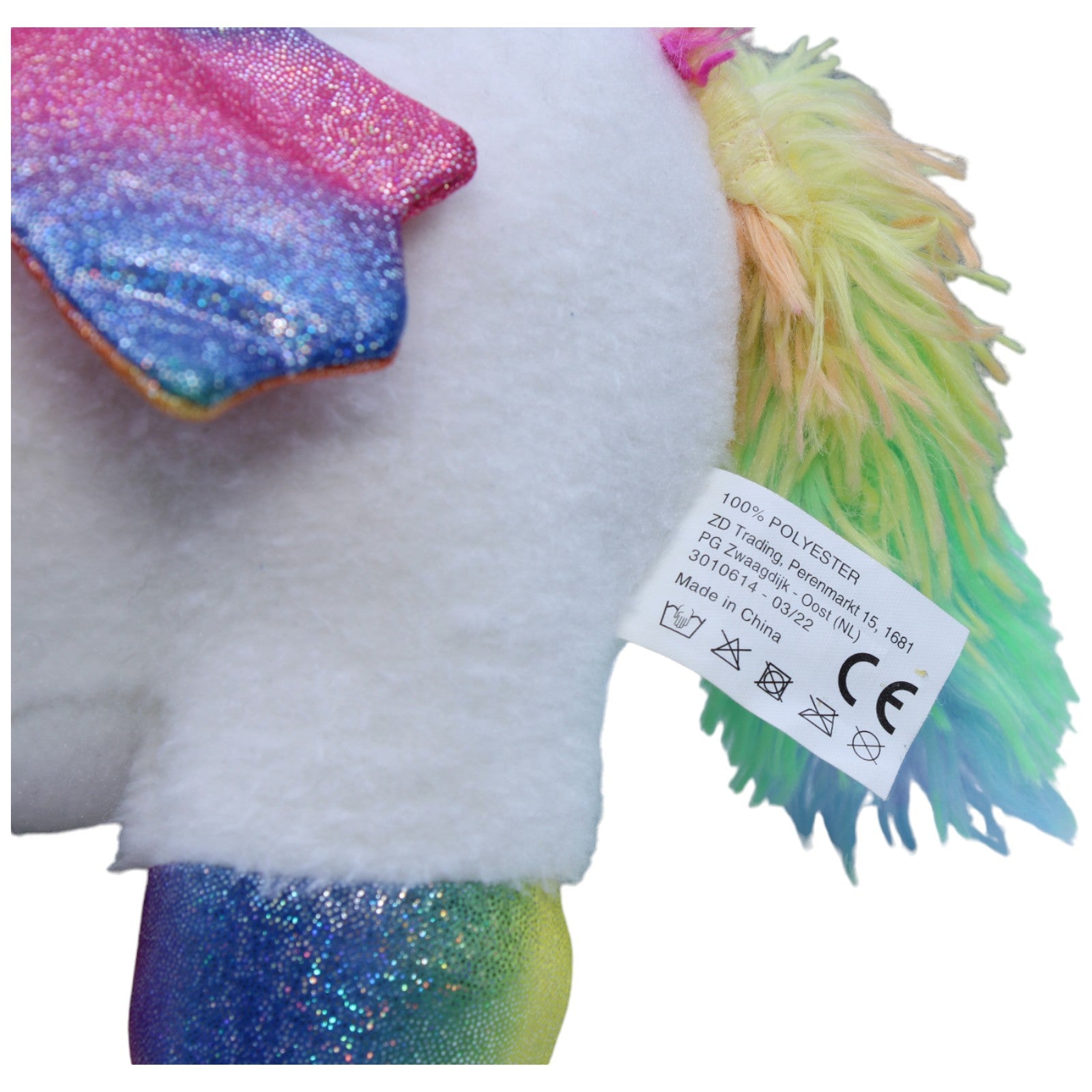 1233111 ZD Trading Glitzer Pegasus, weiß Kuscheltier Kumpel Leo Einhorn Gebraucht