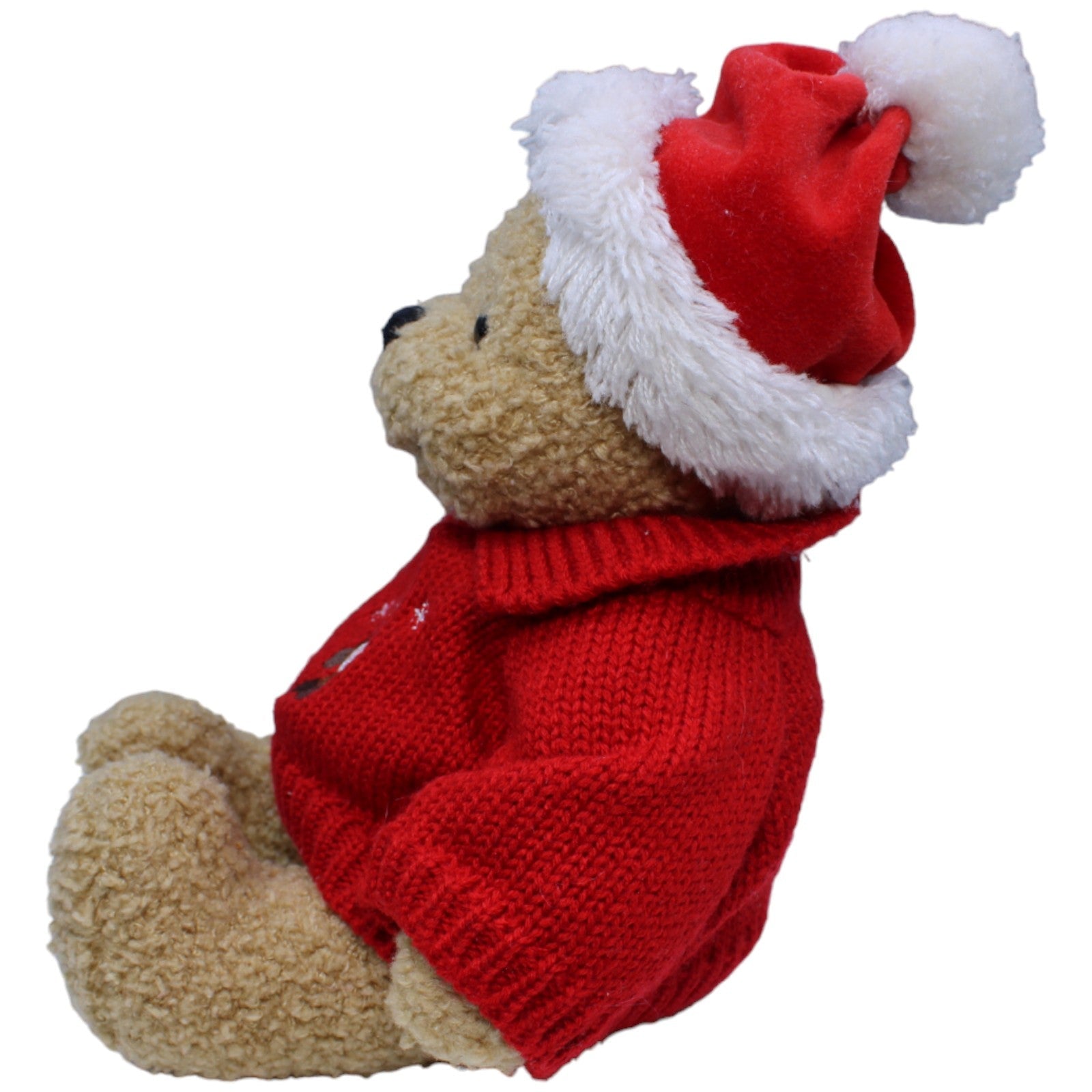 1233122 Quelle Teddybär mit Weihnachtsmütze & Pullover (Rentier) Kuscheltier Kumpel Leo Bär Gebraucht