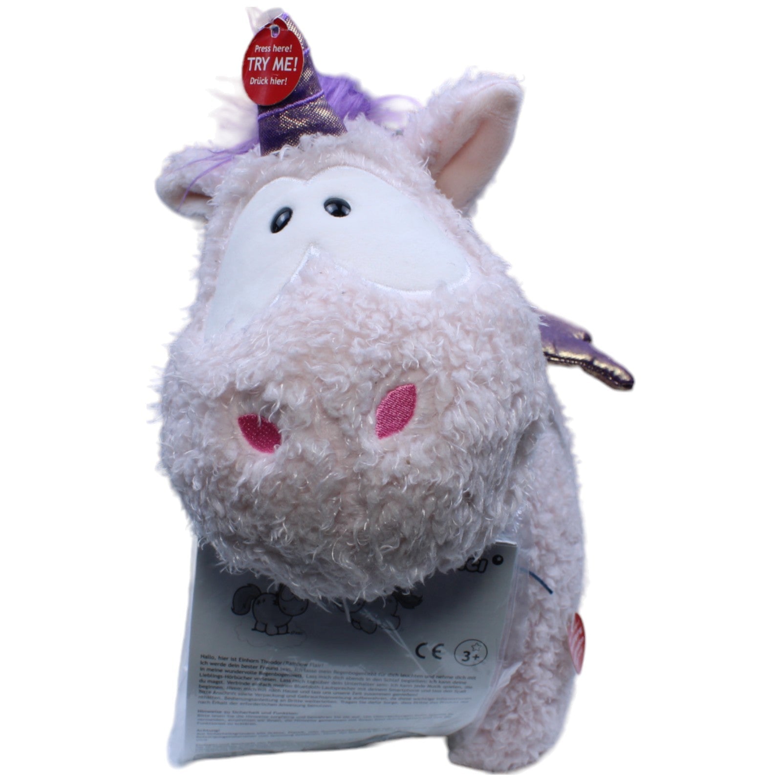 1233124 NICI Theodor & Friends, Einhorn Cloud Dreamer mit Bluetooth-Lautsprecher Lautsprecher Kumpel Leo Gebraucht