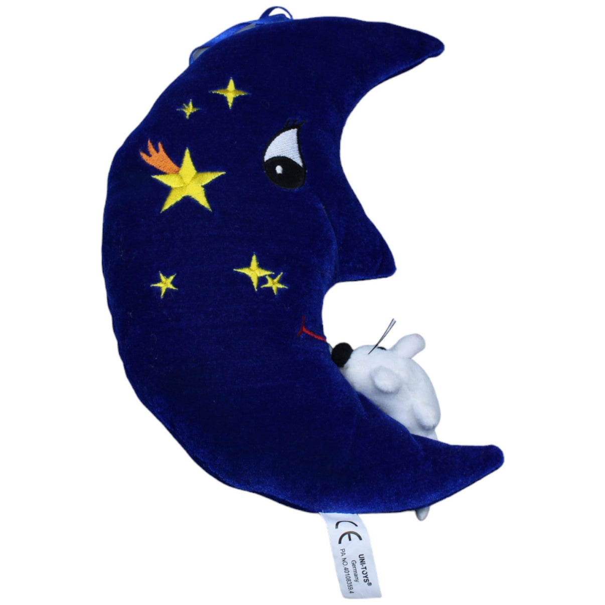1233156 Uni-Toys Vintage Mond mit Maus, blau Kuscheltier Kumpel Leo Gebraucht Retro Vintage