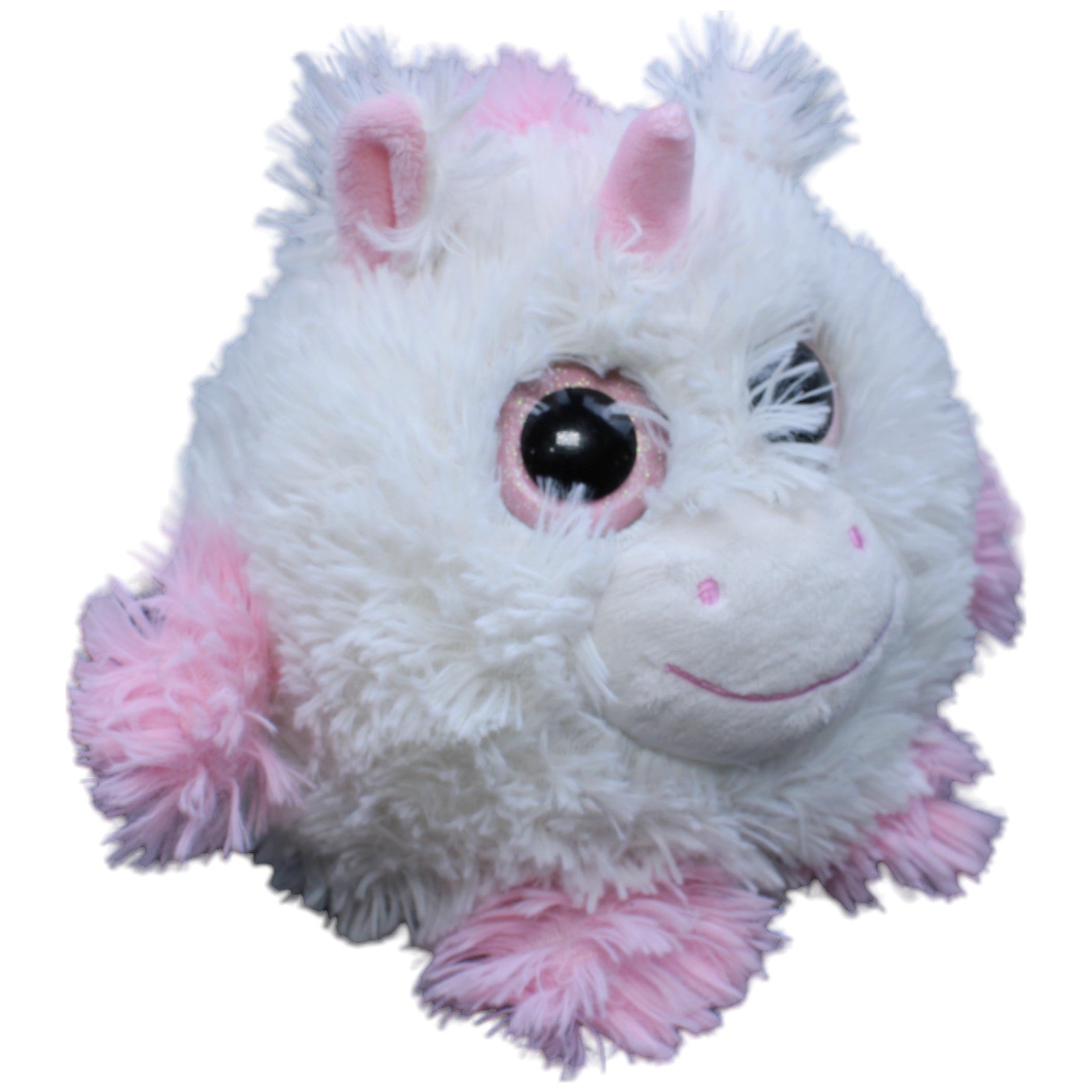 1233169 Sunkid Einhorn weiß-rosa, rund Kuscheltier Kumpel Leo Gebraucht Glubschi