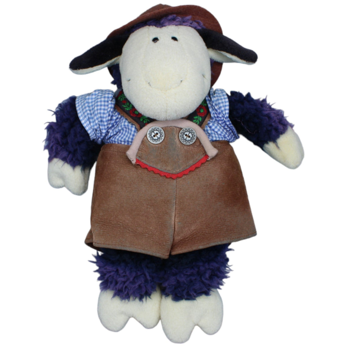 1233196 NICI Vintage Schaf in Lederhose mit Hemd & Hut Kuscheltier Kumpel Leo Gebraucht