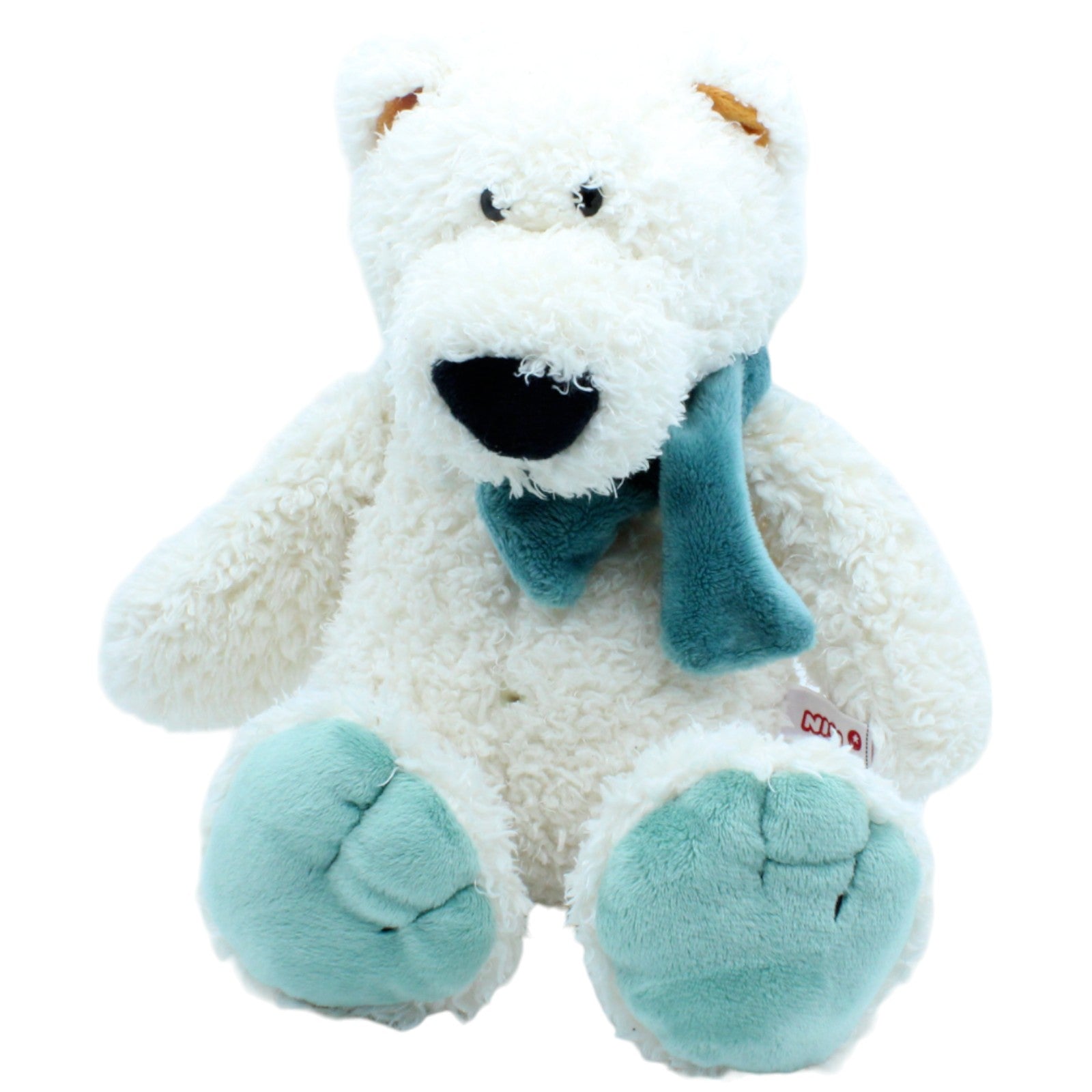 123328 NICI Eisbär mit blauem Schal Kuscheltier Kumpel Leo Gebraucht