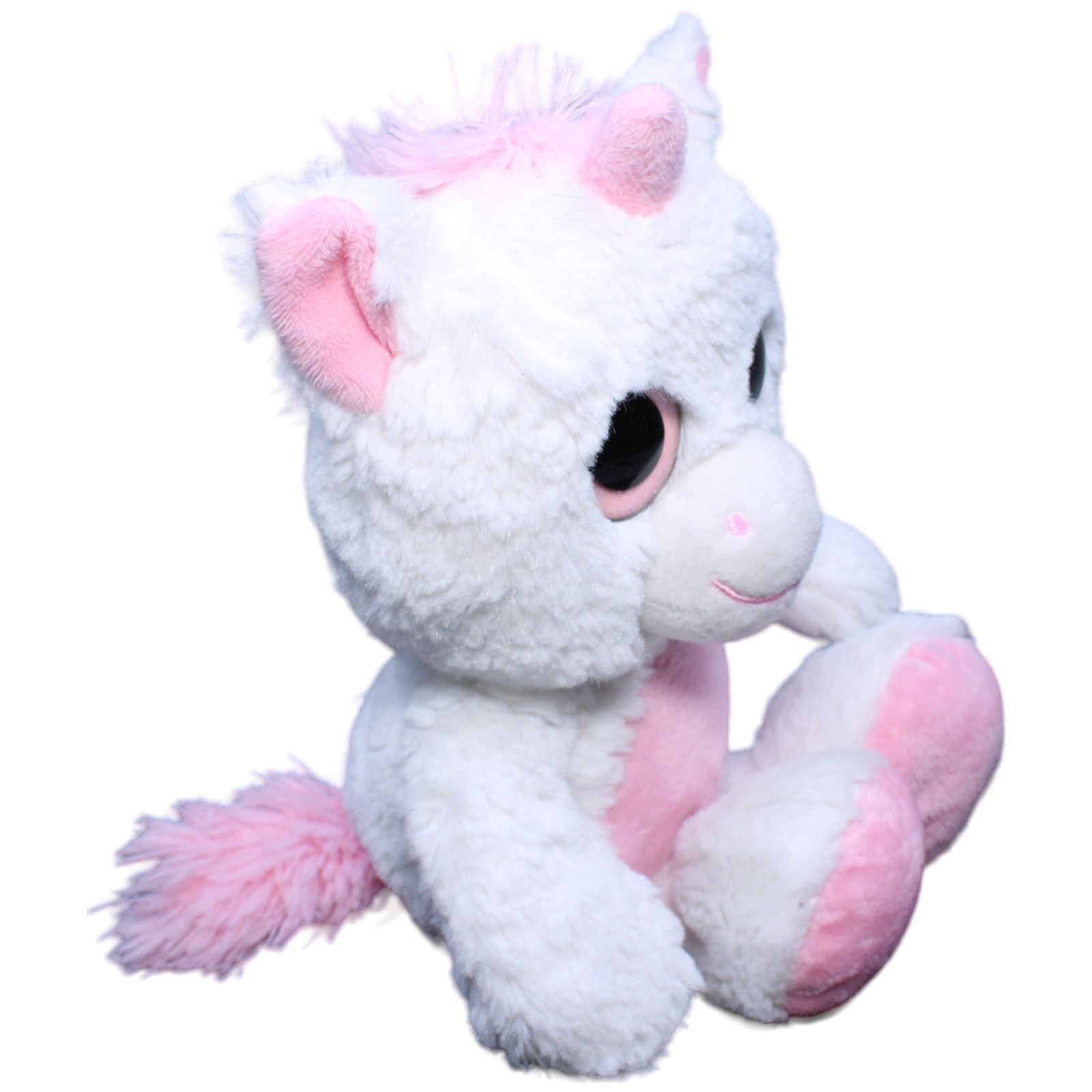 1233329 Unbekannt Einhorn, weiß-rosa Kuscheltier Kumpel Leo Fantasy Gebraucht Glubschi