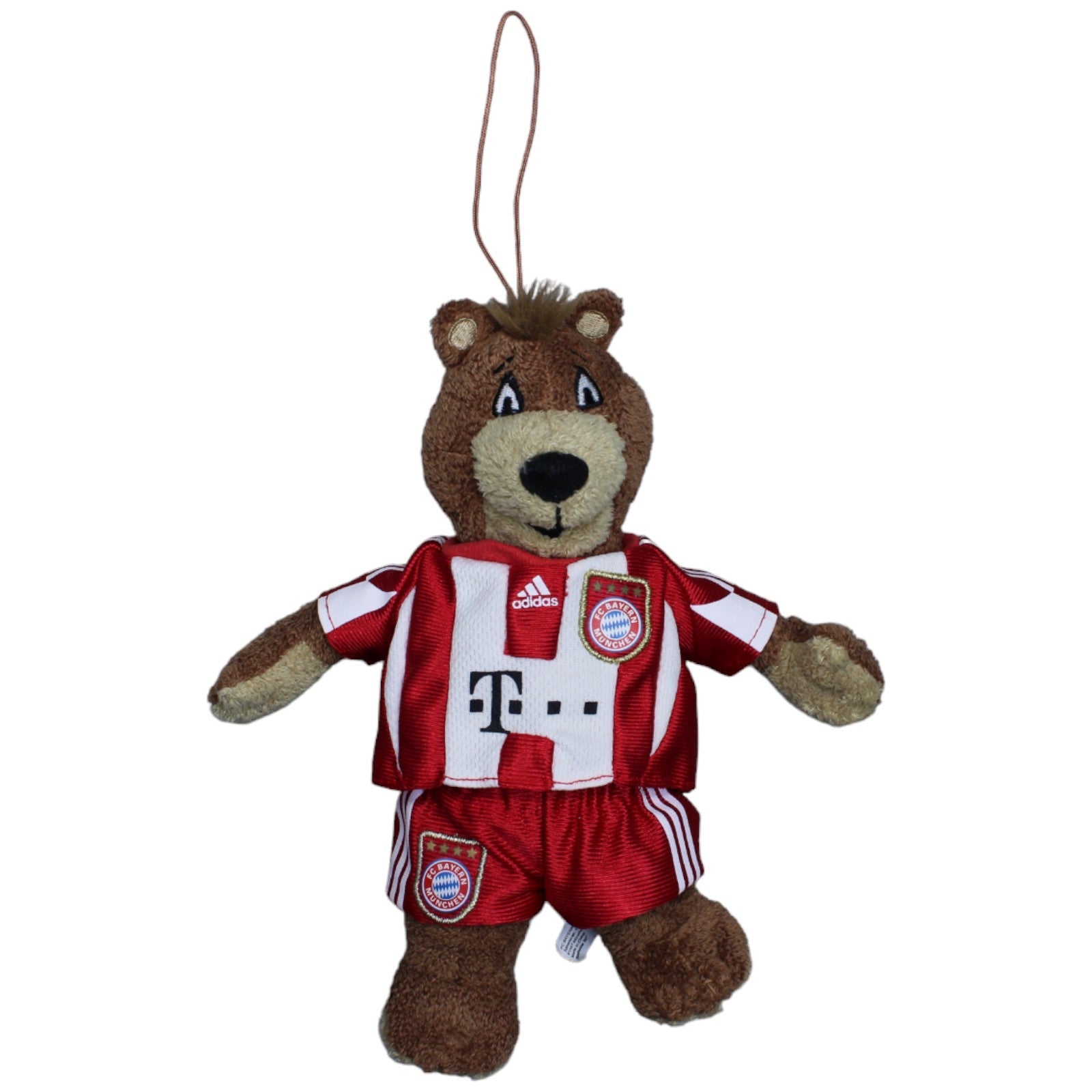 1233368 FC Bayern München AG Maskottchen, Kinder Berni im Trikot & Hose 2010/2011 Kuscheltier Kumpel Leo Gebraucht