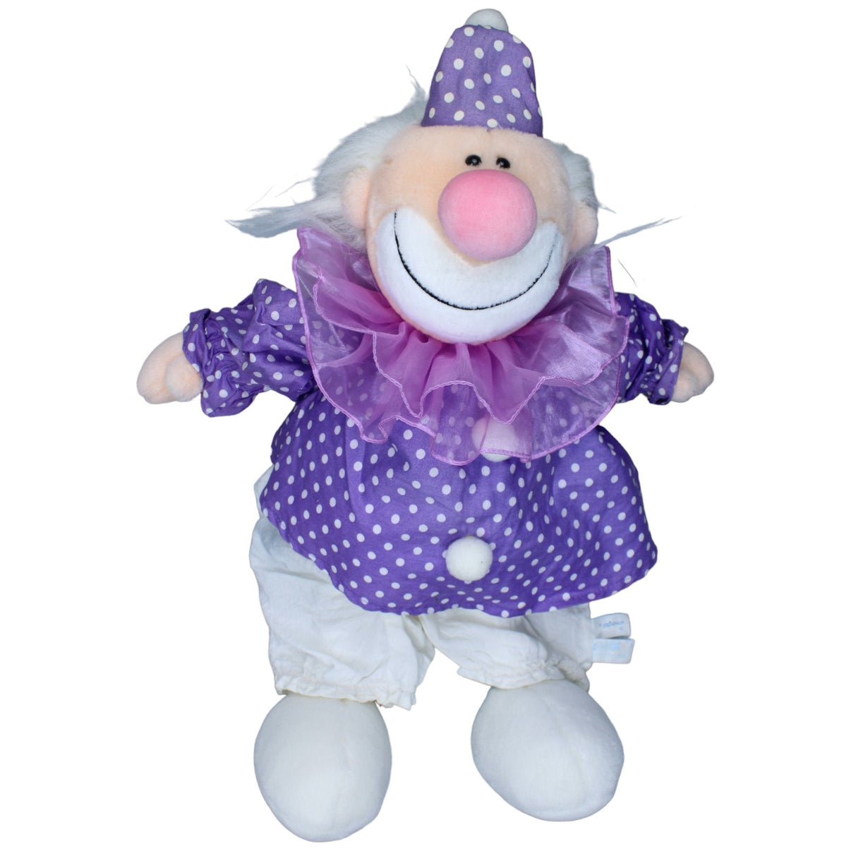 1233371 NICI Vintage W. Steinbeck, Clown Anton lila Plüschfigur Kumpel Leo Gebraucht