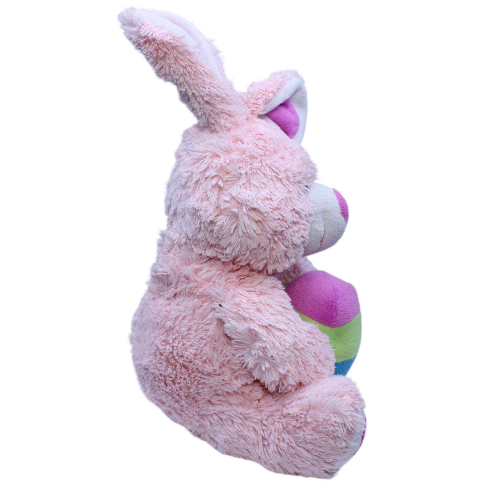 1233412 Happy People XL Osterhase mit bemaltem Ei, rosa Kuscheltier Kumpel Leo Gebraucht